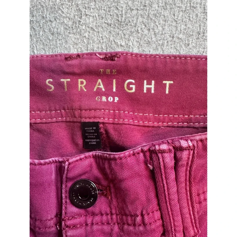 White House Black Market The Straight Crop Pants Womens 2 Magenta Pink Casual - Picture 4 of 16